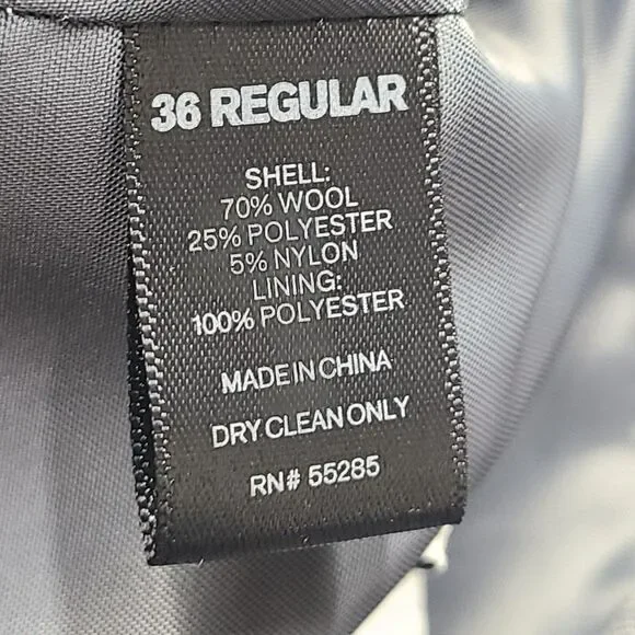 Express Innovator Blazer Mens 36 Regular Gray Extra Slim‎ Wool Blend Suit Jacket - Picture 6 of 9